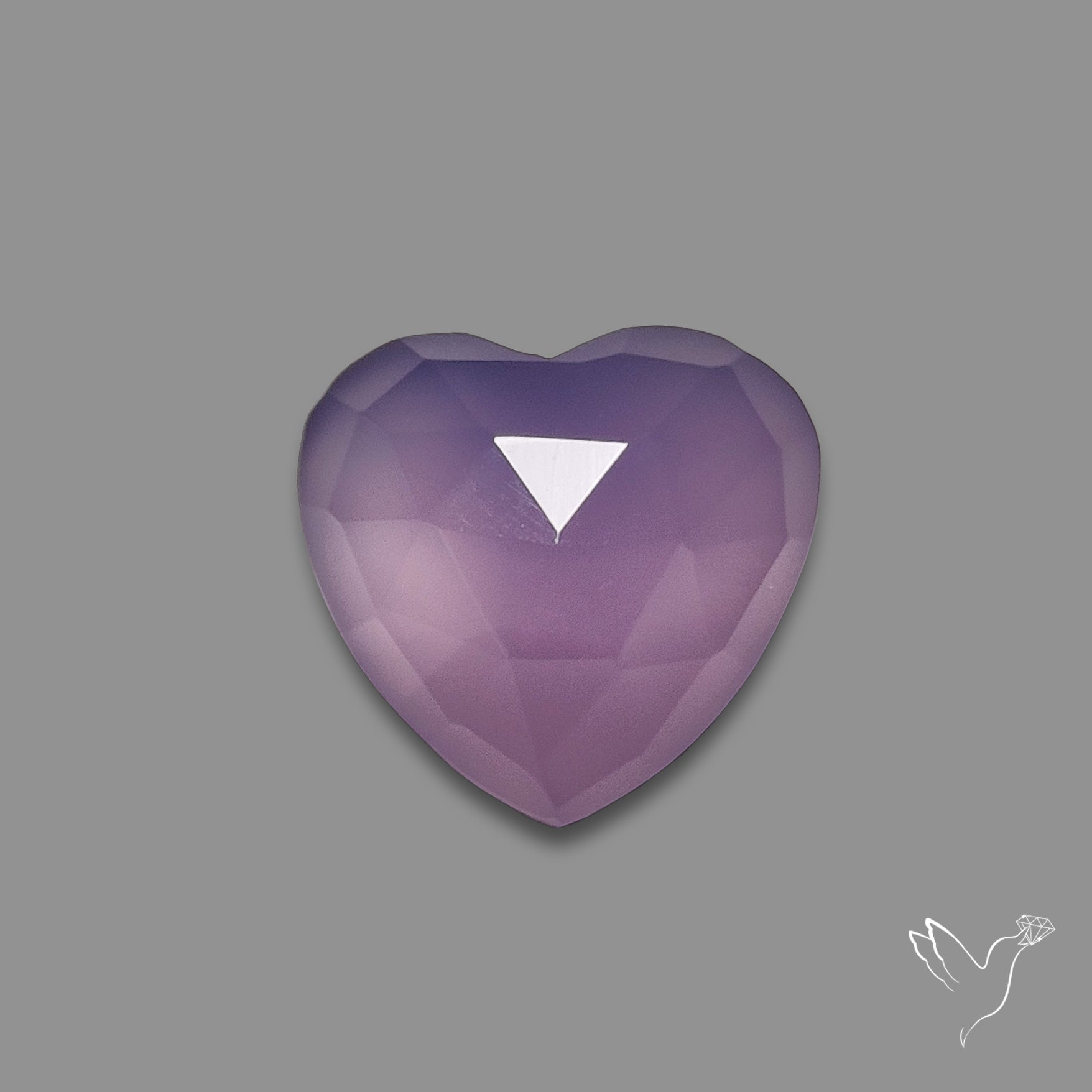 Rose Cut Lavender Chalcedony Heart