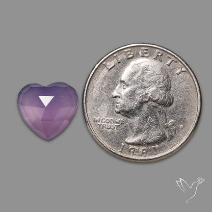 Rose Cut Lavender Chalcedony Heart