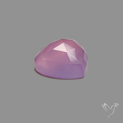 Rose Cut Lavender Chalcedony Heart