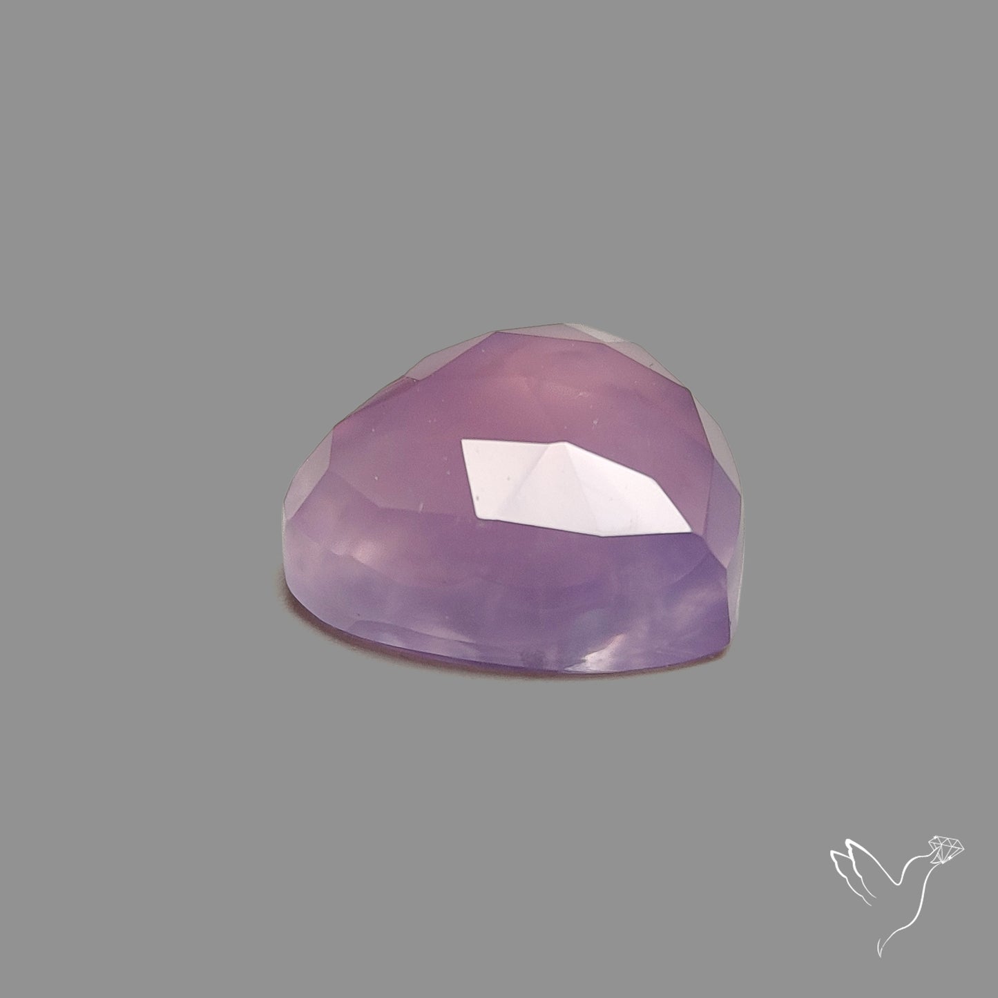 Rose Cut Lavender Chalcedony Heart
