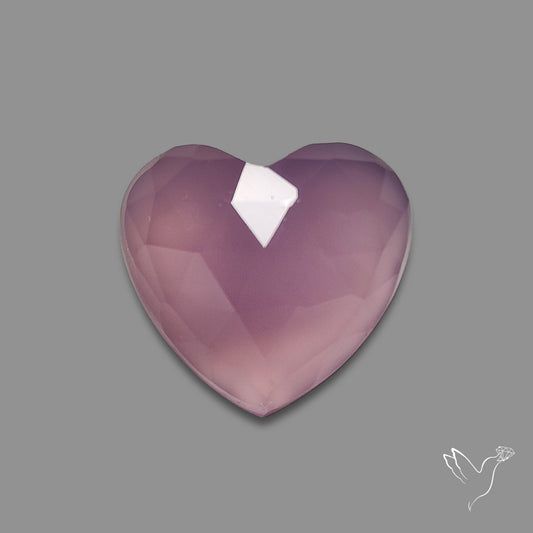 Rose Cut Lavender Chalcedony Heart