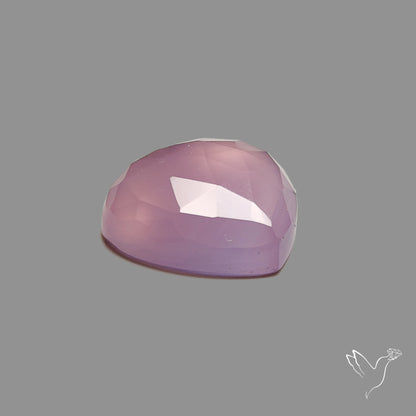 Rose Cut Lavender Chalcedony Heart