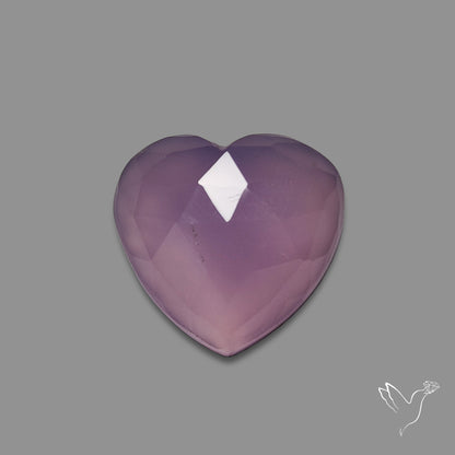 Rose Cut Lavender Chalcedony Heart
