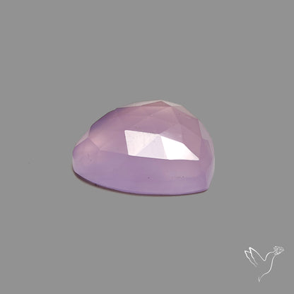 Rose Cut Lavender Chalcedony Heart