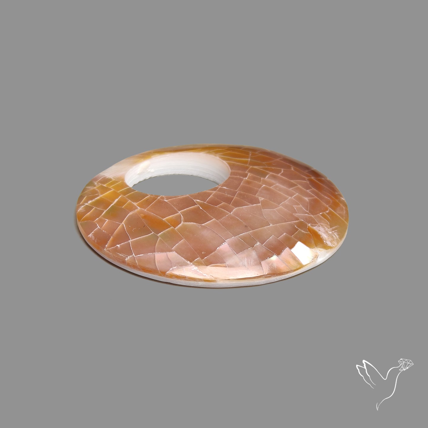 Round Mother Of Pearl Mosaic with Drilled Hole