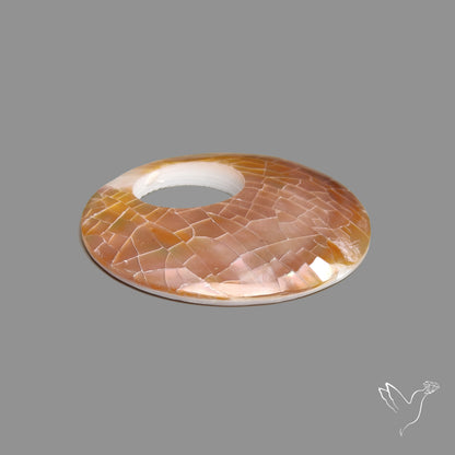 Round Mother Of Pearl Mosaic with Drilled Hole
