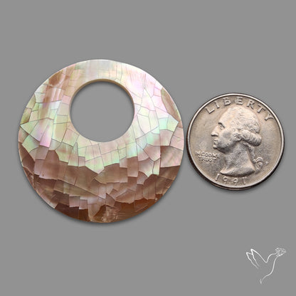 Round Mother Of Pearl Mosaic with Drilled Hole
