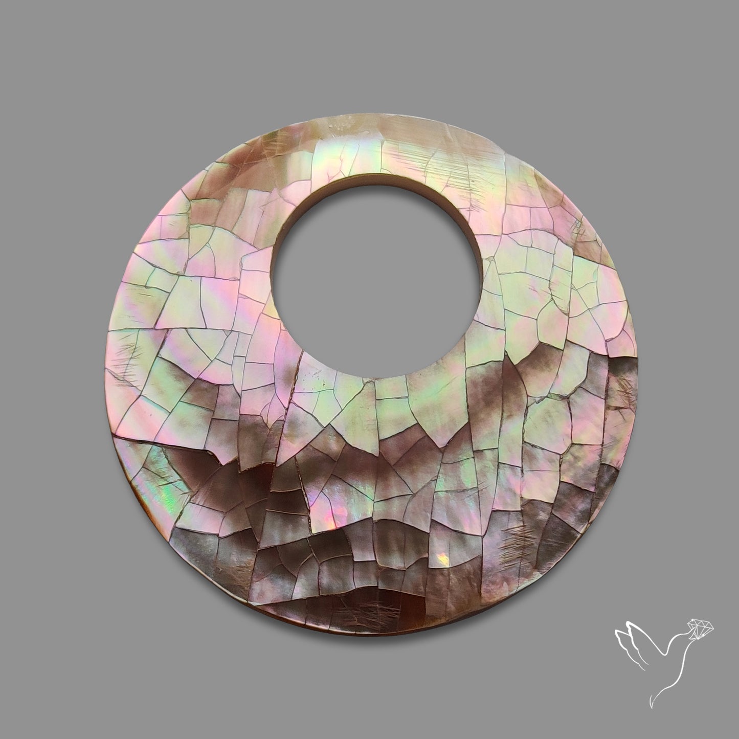 Round Mother Of Pearl Mosaic with Drilled Hole