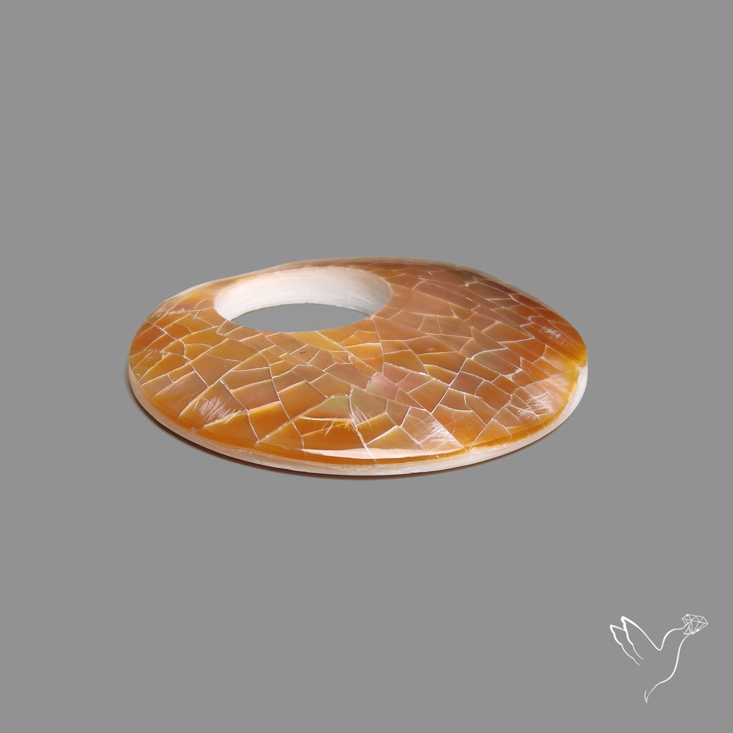 Round Mother Of Pearl Mosaic with Drilled Hole