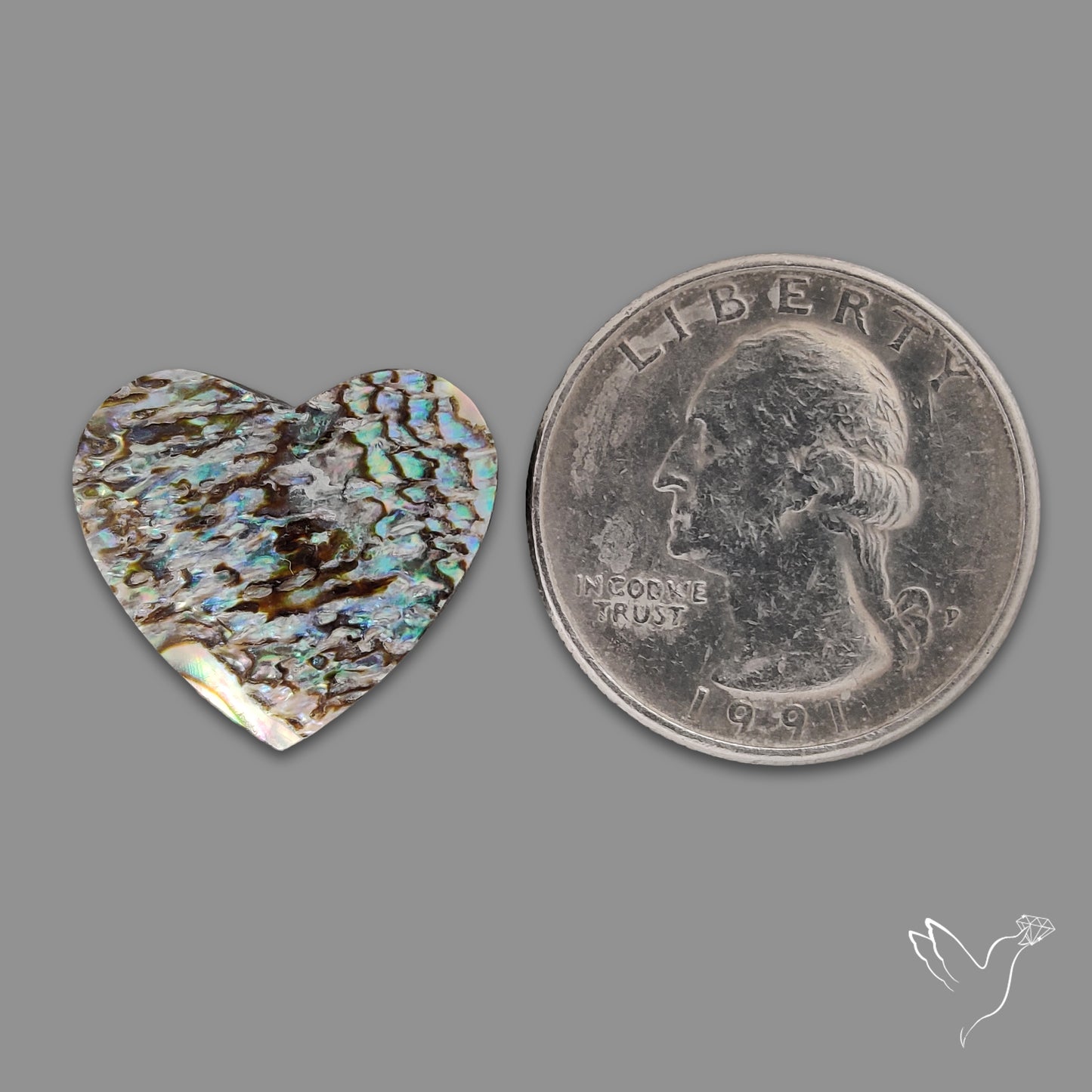 Abalone Shell Heart (Backed)