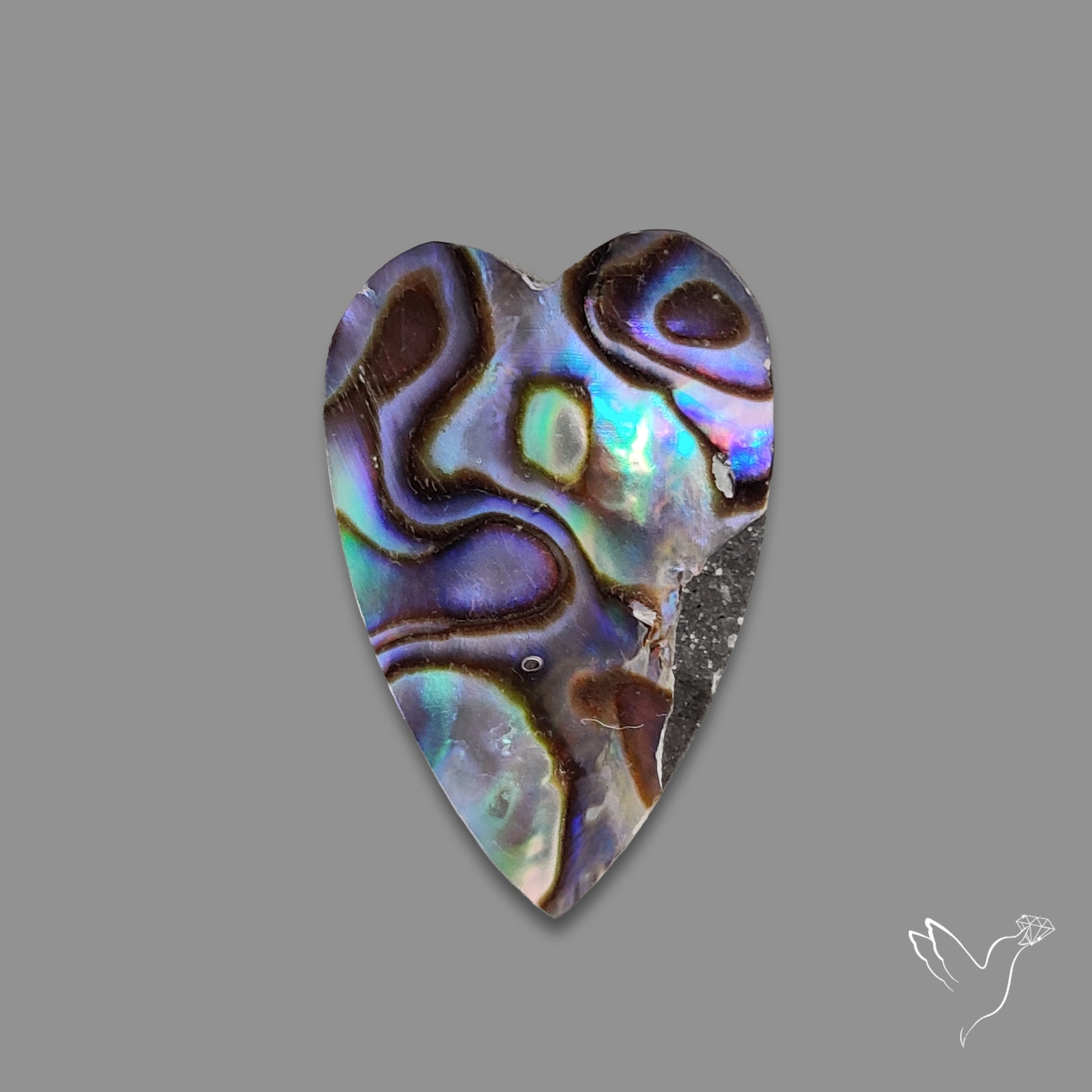 Abalone Shell Heart (Backed)