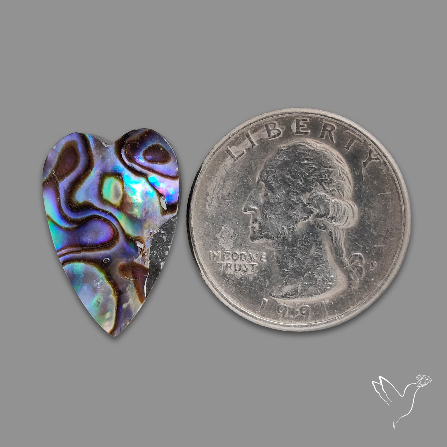Abalone Shell Heart (Backed)
