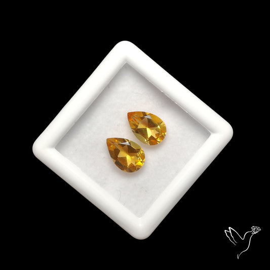 Faceted Citrine Pair