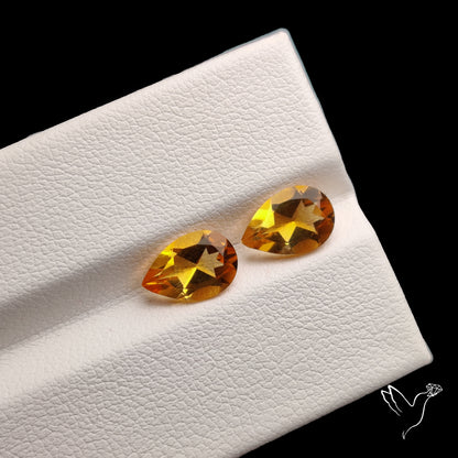 Faceted Citrine Pair
