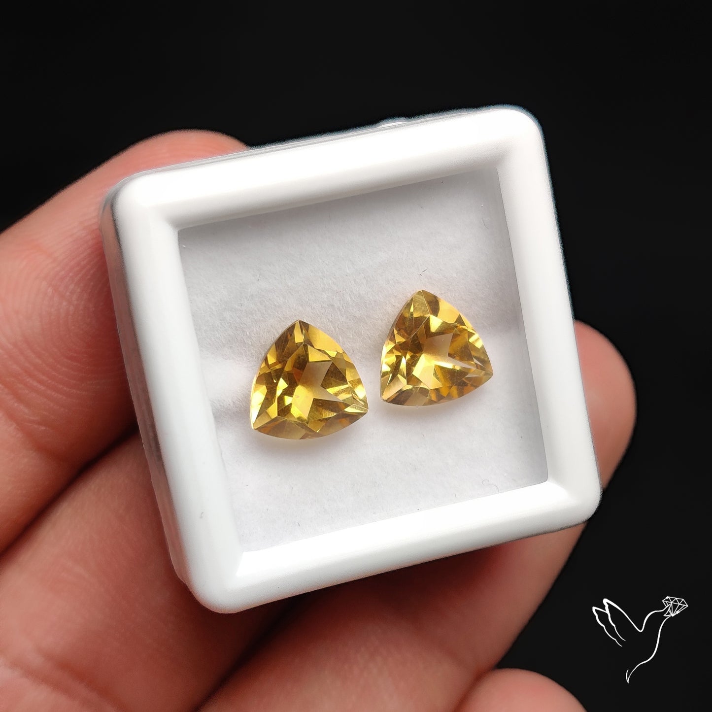 Faceted Citrine Pair