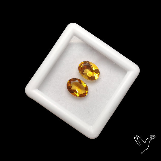 Faceted Citrine Pair