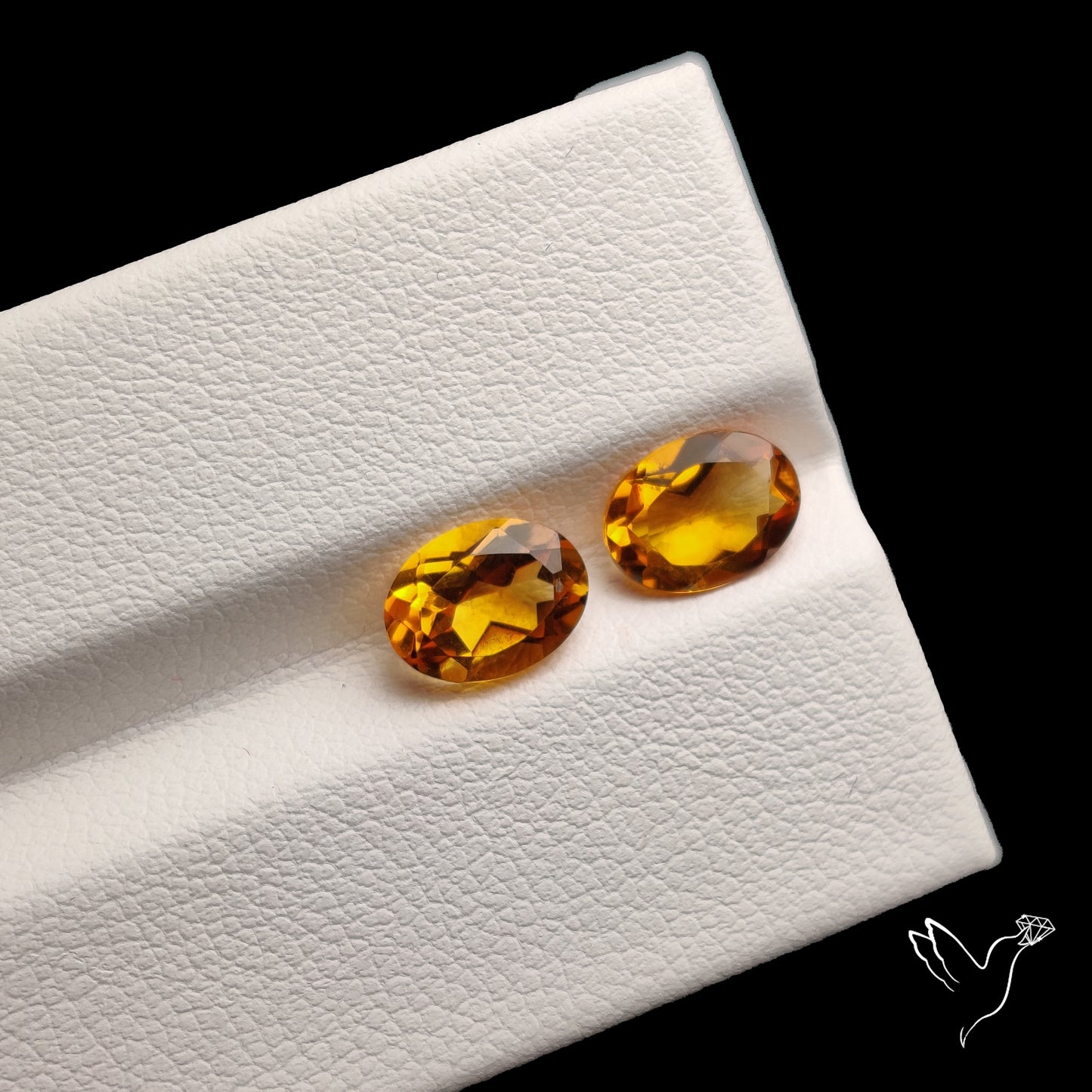 Faceted Citrine Pair