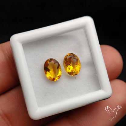 Faceted Citrine Pair