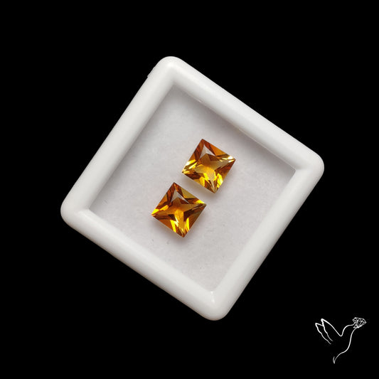 Faceted Citrine Pair