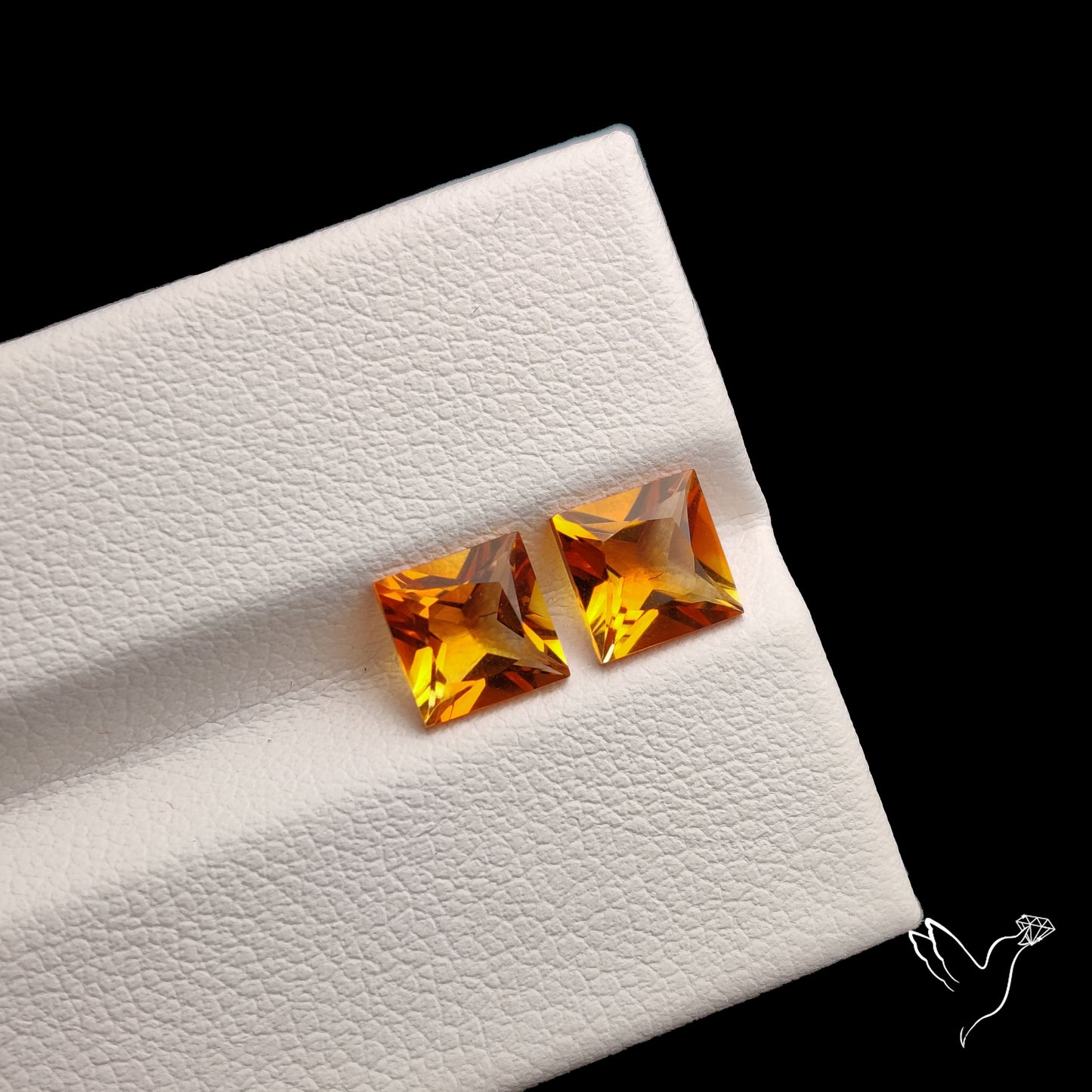 Faceted Citrine Pair