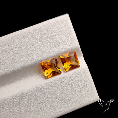 Faceted Citrine Pair