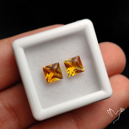 Faceted Citrine Pair