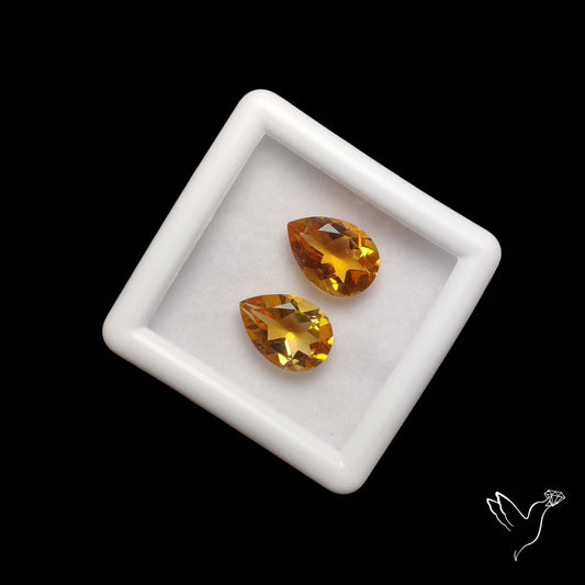 Faceted Citrine Pair