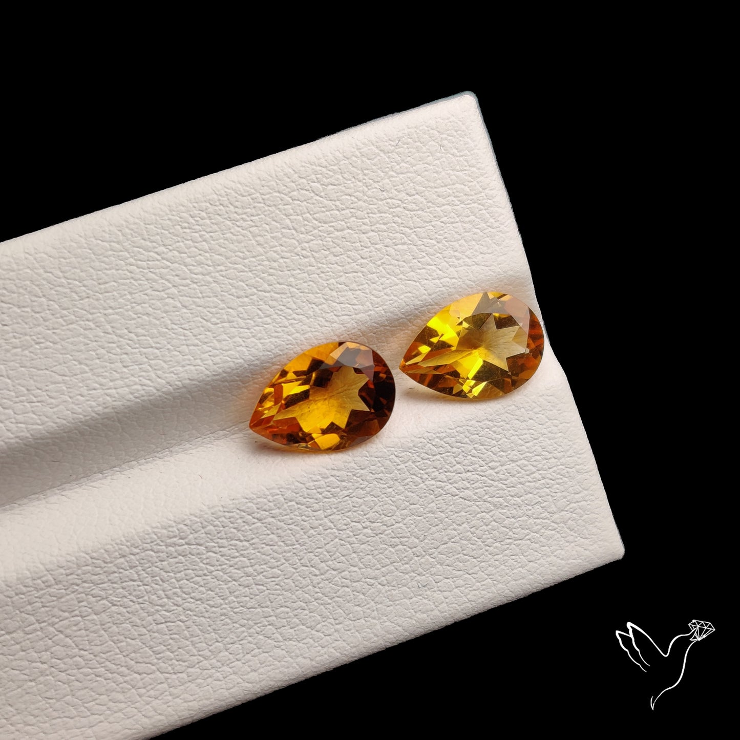Faceted Citrine Pair