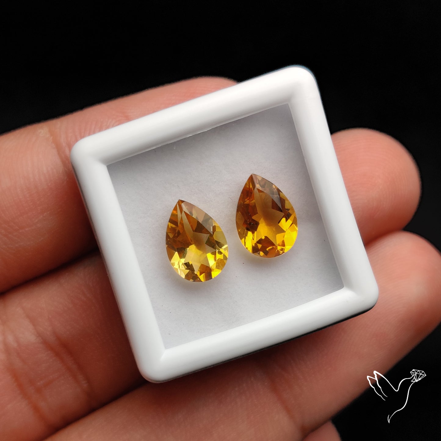 Faceted Citrine Pair