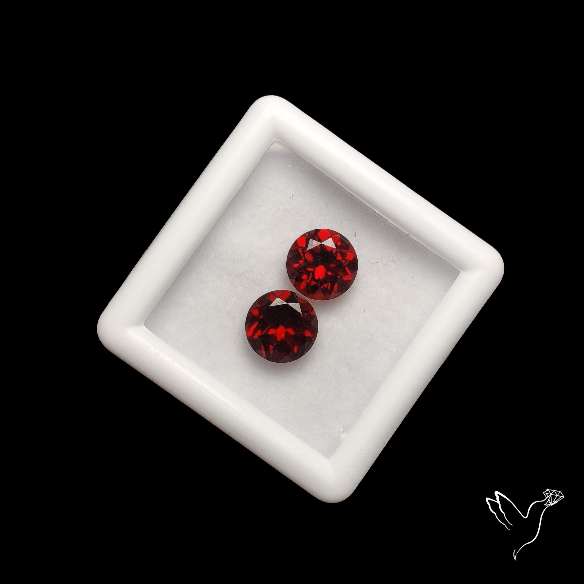 Natural Almandine Garnet (Pyrope) Faceted Pair