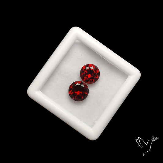 Natural Almandine Garnet (Pyrope) Faceted Pair
