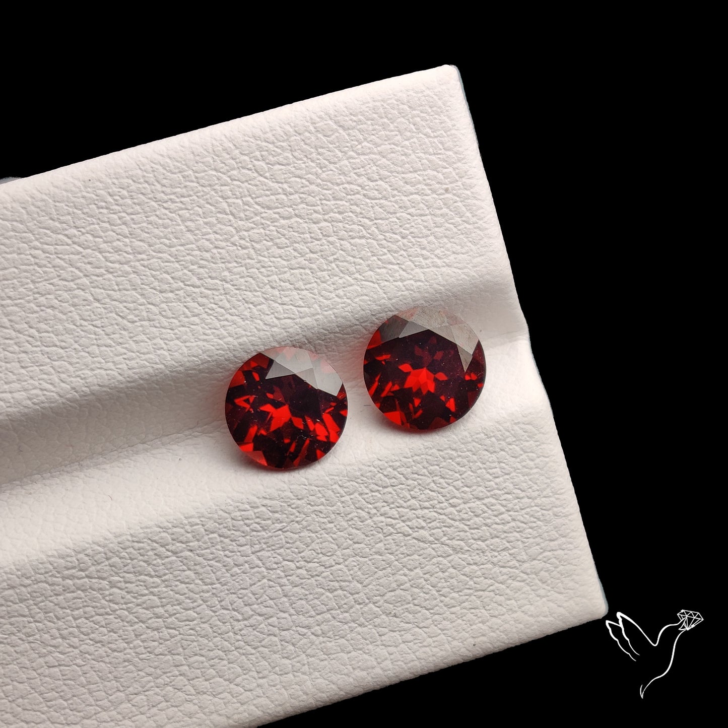 Natural Almandine Garnet (Pyrope) Faceted Pair