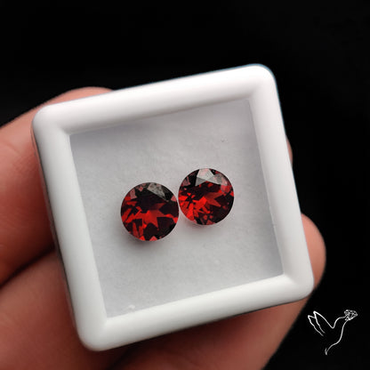 Natural Almandine Garnet (Pyrope) Faceted Pair