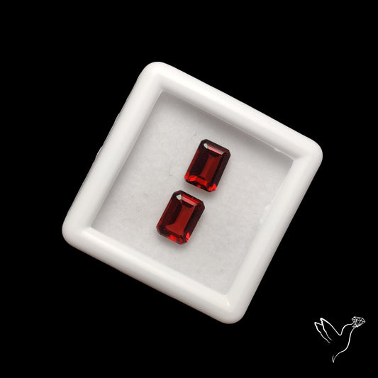 Natural Almandine Garnet (Pyrope) Faceted Pair