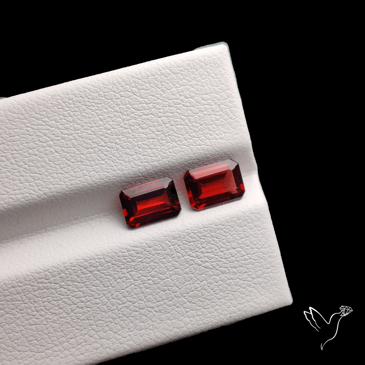 Natural Almandine Garnet (Pyrope) Faceted Pair
