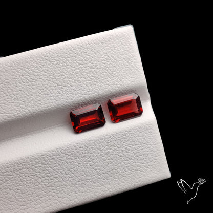 Natural Almandine Garnet (Pyrope) Faceted Pair