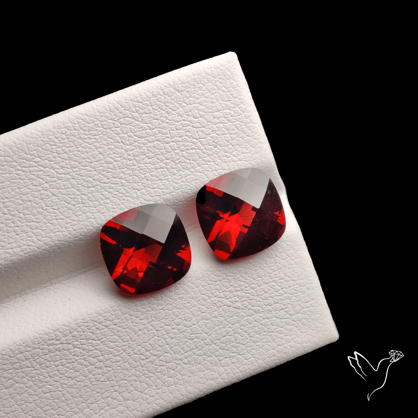Natural Almandine Garnet (Pyrope) Faceted Large Pair