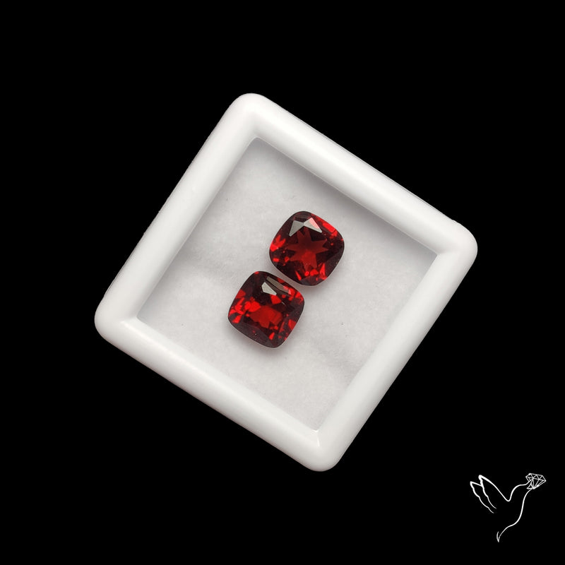Natural Almandine Garnet (Pyrope) Faceted Pair