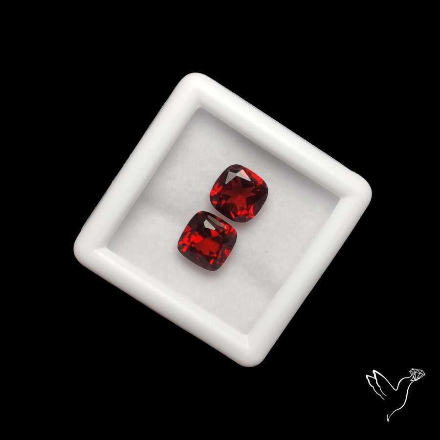 Natural Almandine Garnet (Pyrope) Faceted Pair