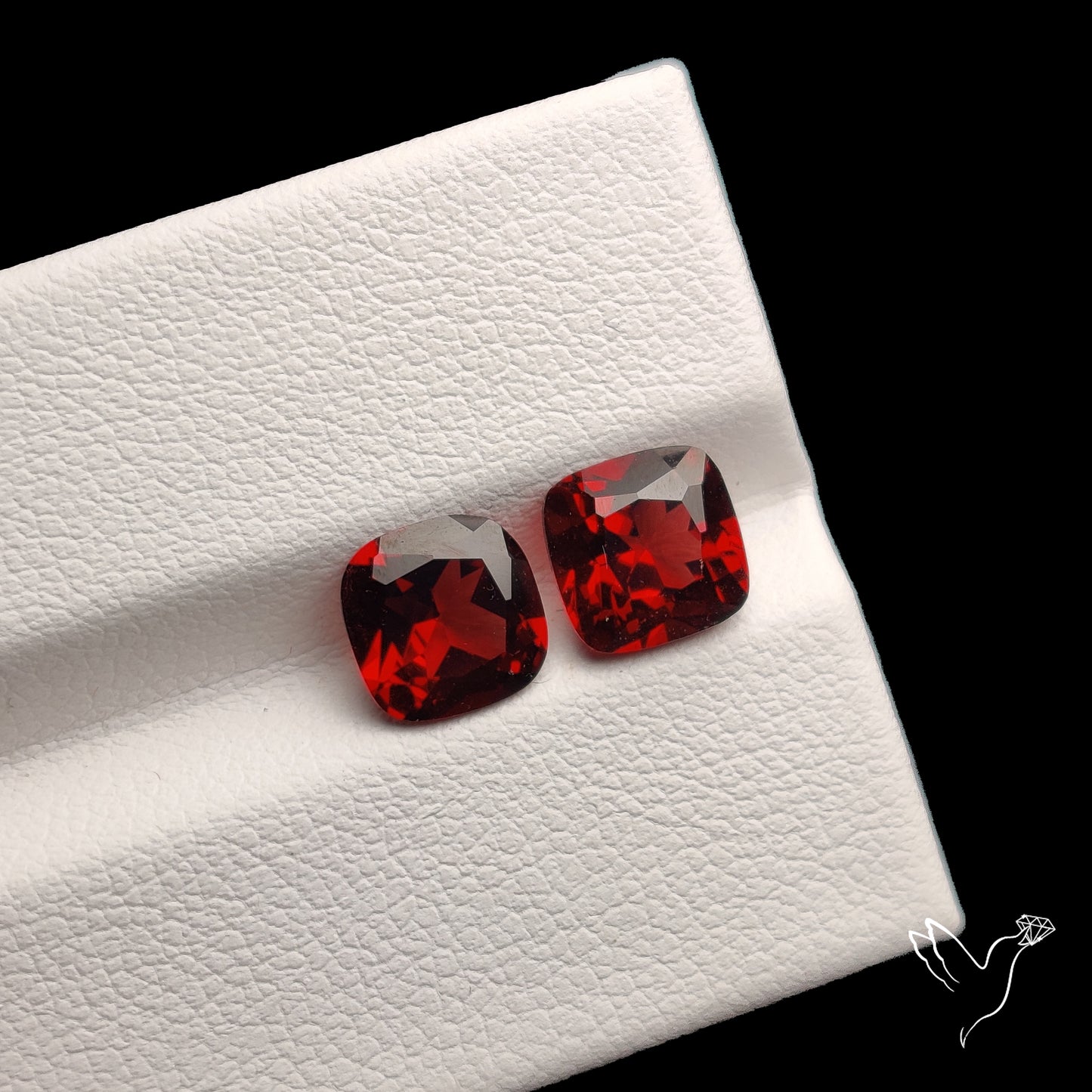 Natural Almandine Garnet (Pyrope) Faceted Pair