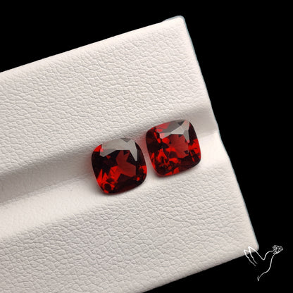Natural Almandine Garnet (Pyrope) Faceted Pair