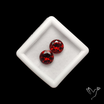 Natural Almandine Garnet (Pyrope) Faceted Pair