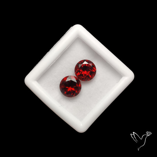 Natural Almandine Garnet (Pyrope) Faceted Pair