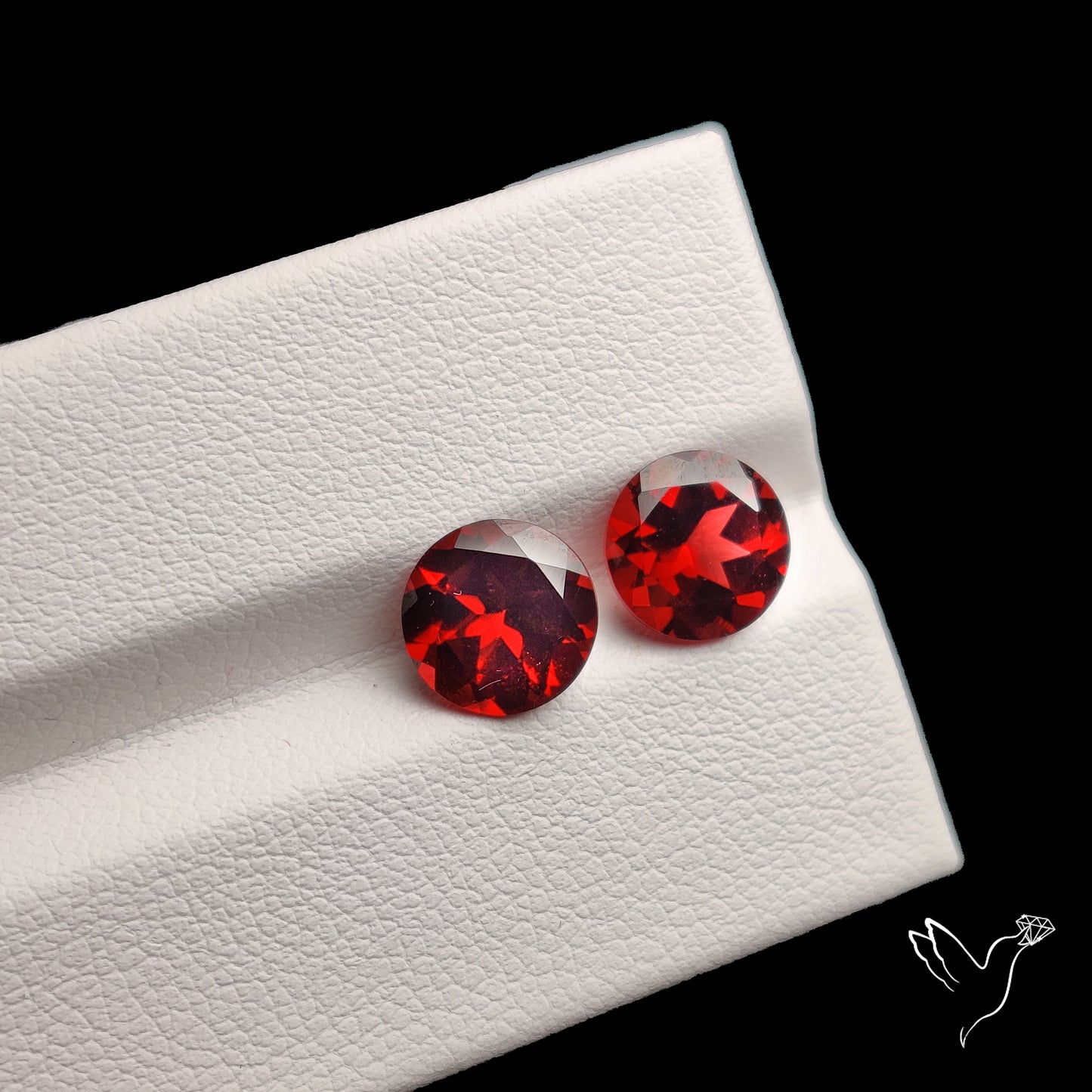 Natural Almandine Garnet (Pyrope) Faceted Pair