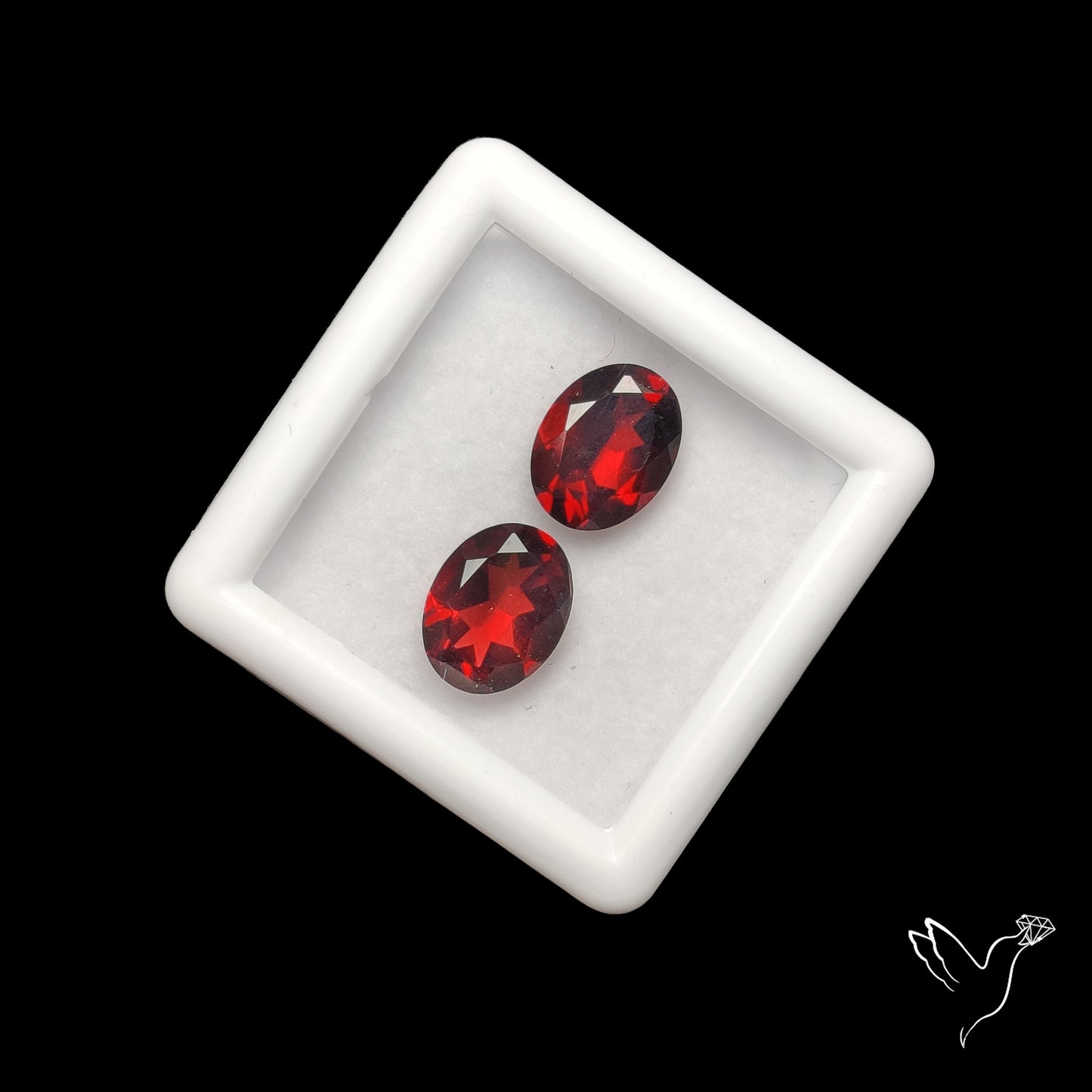Natural Almandine Garnet (Pyrope) Faceted Pair