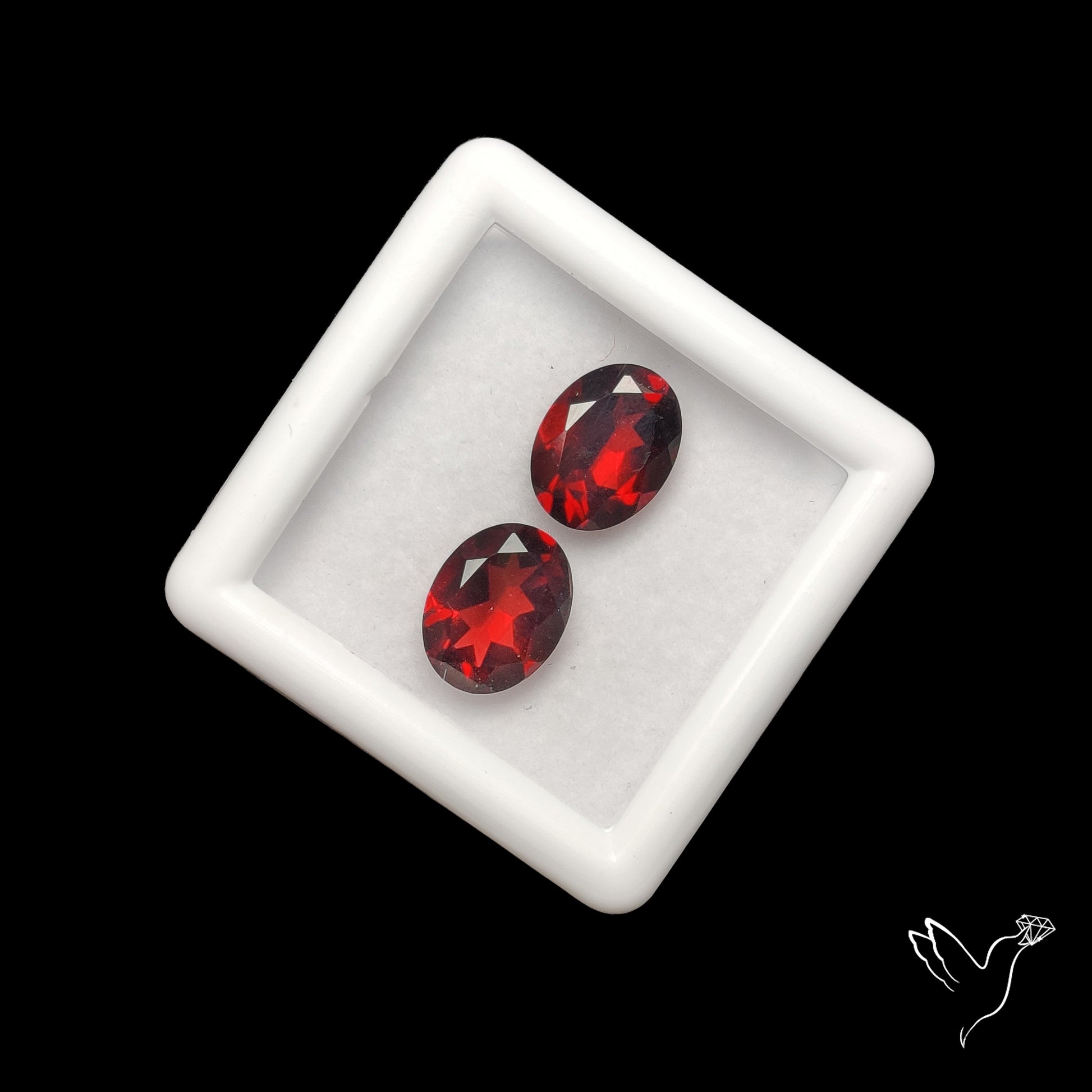 Natural Almandine Garnet (Pyrope) Faceted Pair