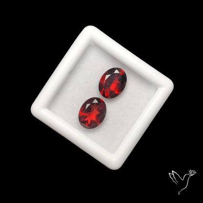 Natural Almandine Garnet (Pyrope) Faceted Pair