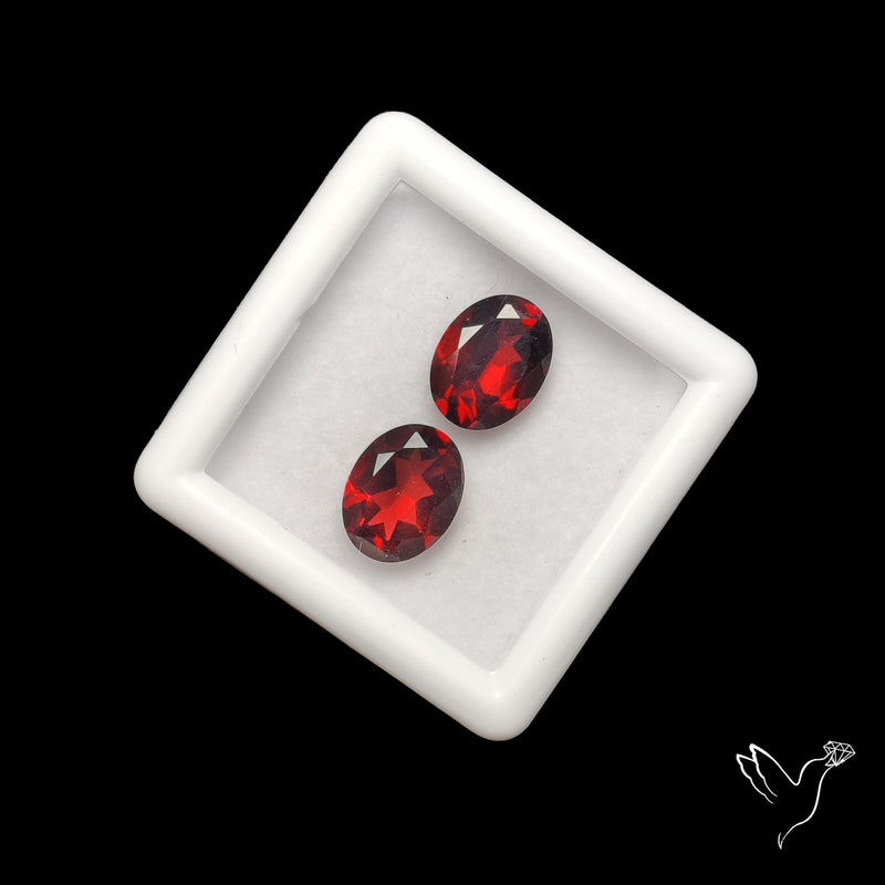 Natural Almandine Garnet (Pyrope) Faceted Pair