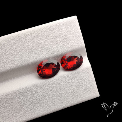 Natural Almandine Garnet (Pyrope) Faceted Pair