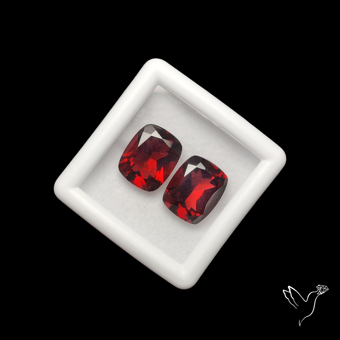 Natural Almandine Garnet (Pyrope) Faceted Large Pair
